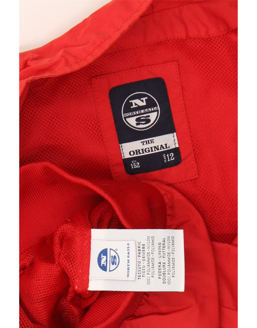 NORTH SAILS Boys Tracksuit Top Jacket 11-12 Years Red Polyamide Vintage North Sails and Second-Hand North Sails from Messina Hembry 
