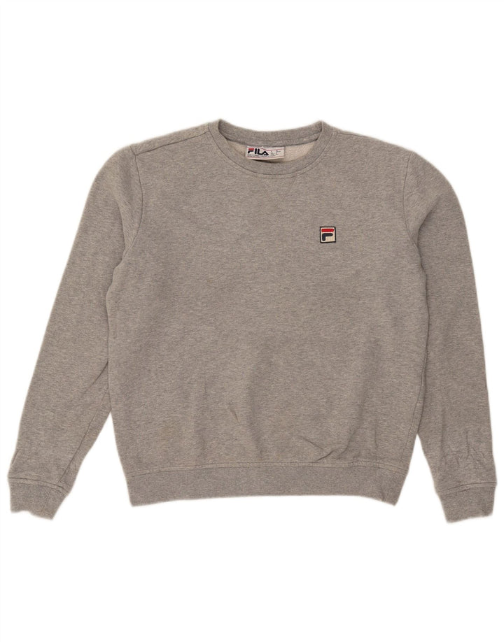 Fila Γυναικείο Φούτερ μεγάλου μεγέθους Jumper UK 10 Small Grey Cotton
