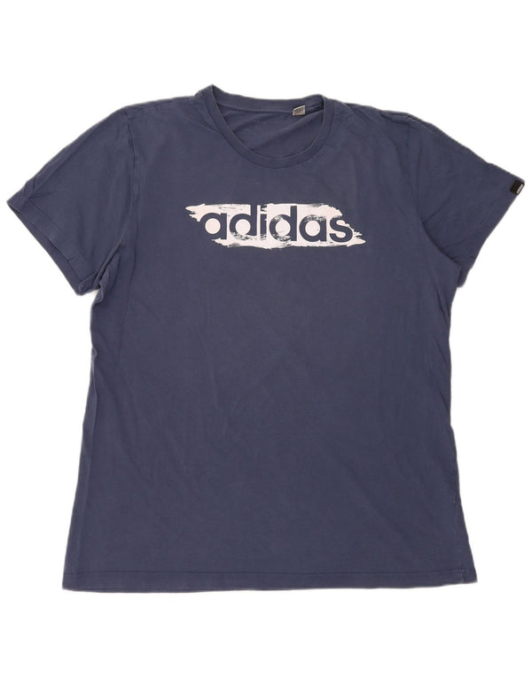 Ανδρικό γραφικό T-Shirt Adidas Top XL Navy Blue Cotton