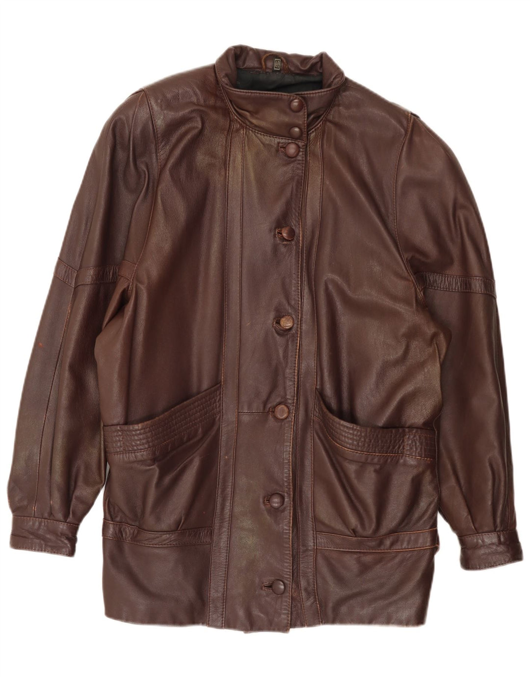 Vintage Γυναικείο Oversized Δερμάτινο Παλτό EU 40 Δέρμα μεσαίου καφέ