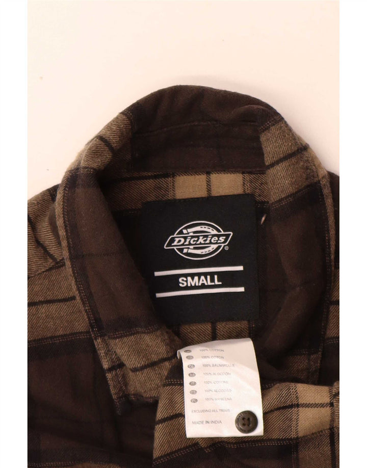 Ανδρικό φανελένιο πουκάμισο Dickies Μικρό καφέ βαμβακερό