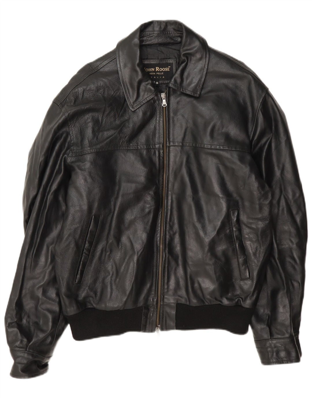 Ανδρικό δερμάτινο μπουφάν John Roose UK 38 Medium Black