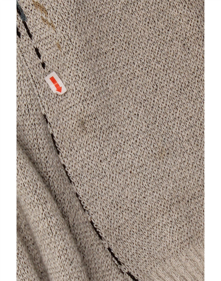 Ανδρικό πουλόβερ με λαιμόκοψη VNTAGE Μεγάλο Γκρι Γεωμετρικό