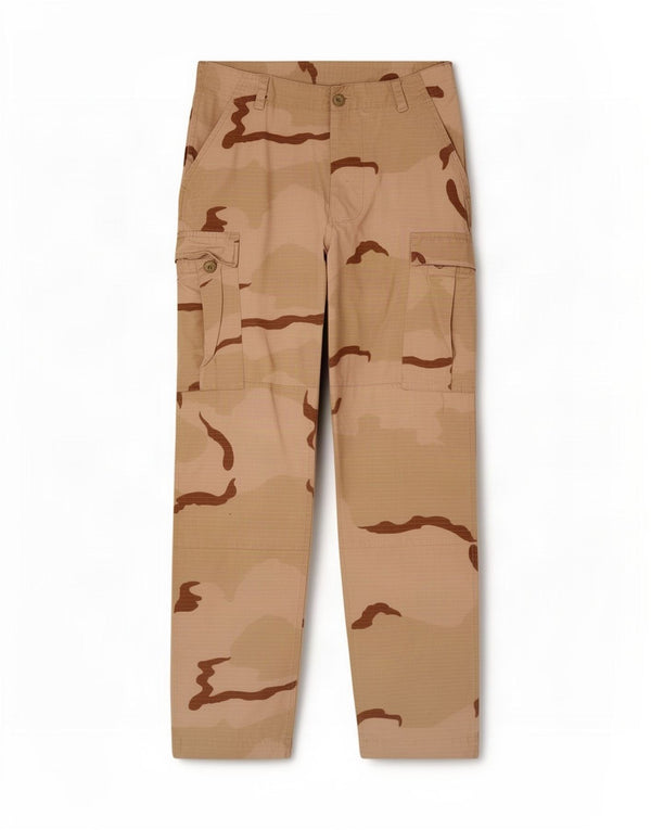 Vintage Ανδρικό ίσιο παντελόνι Cargo Small W30 L30 Beige Camouflage
