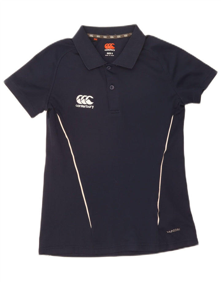 Canterbury γυναικείο μπλουζάκι πόλο UK 8 Small Navy Blue Polyester