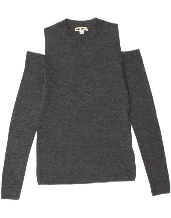 Whistles Womens Off Shoulder Crew πουλόβερ με λαιμόκοψη UK 8 Small Grey