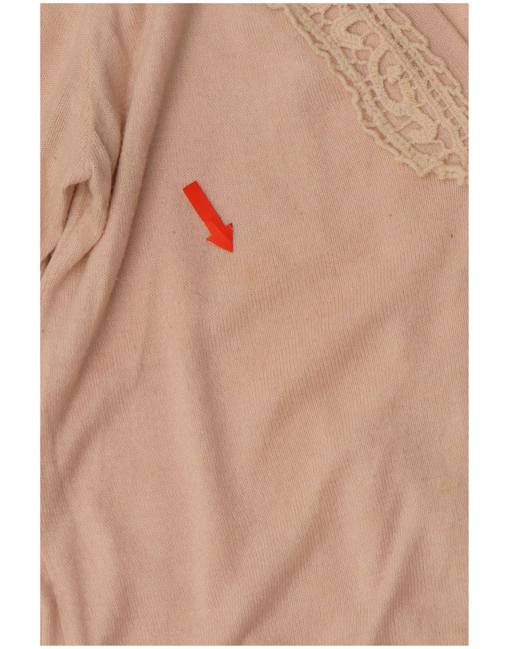 Γυναικείο πουλόβερ ZARA Ζακέτα UK 12 Βαμβακερό μεσαίο μπεζ