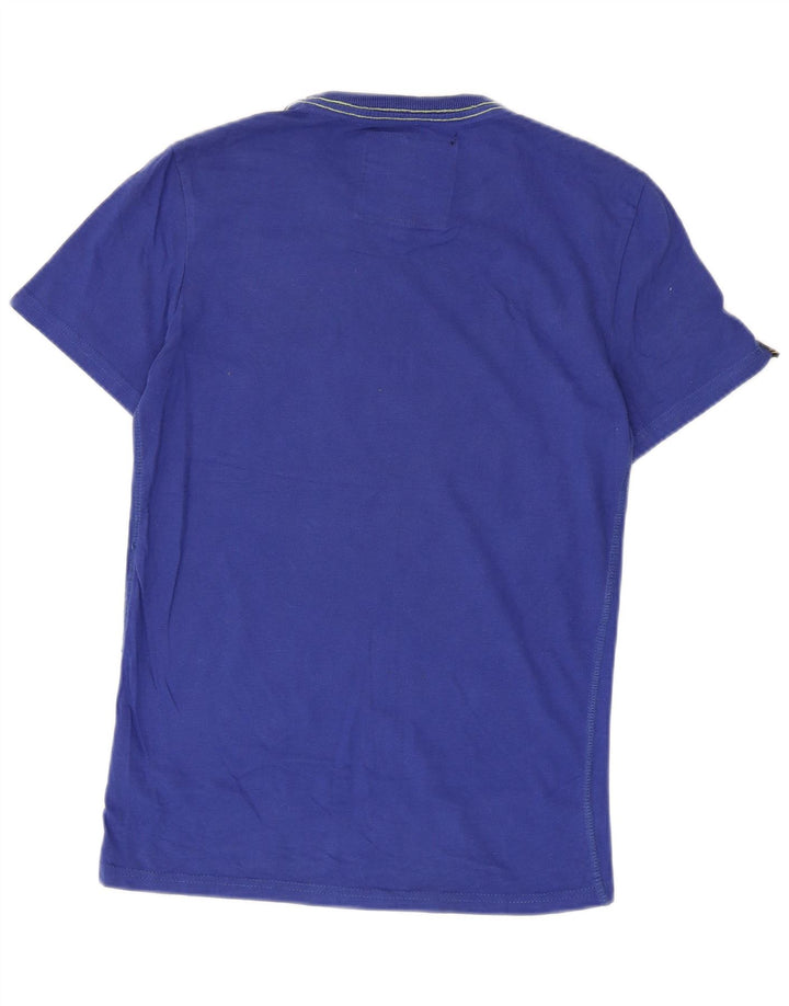 Superdry Ανδρικό γραφικό T-Shirt Top Μικρό Μπλε Βαμβακερό