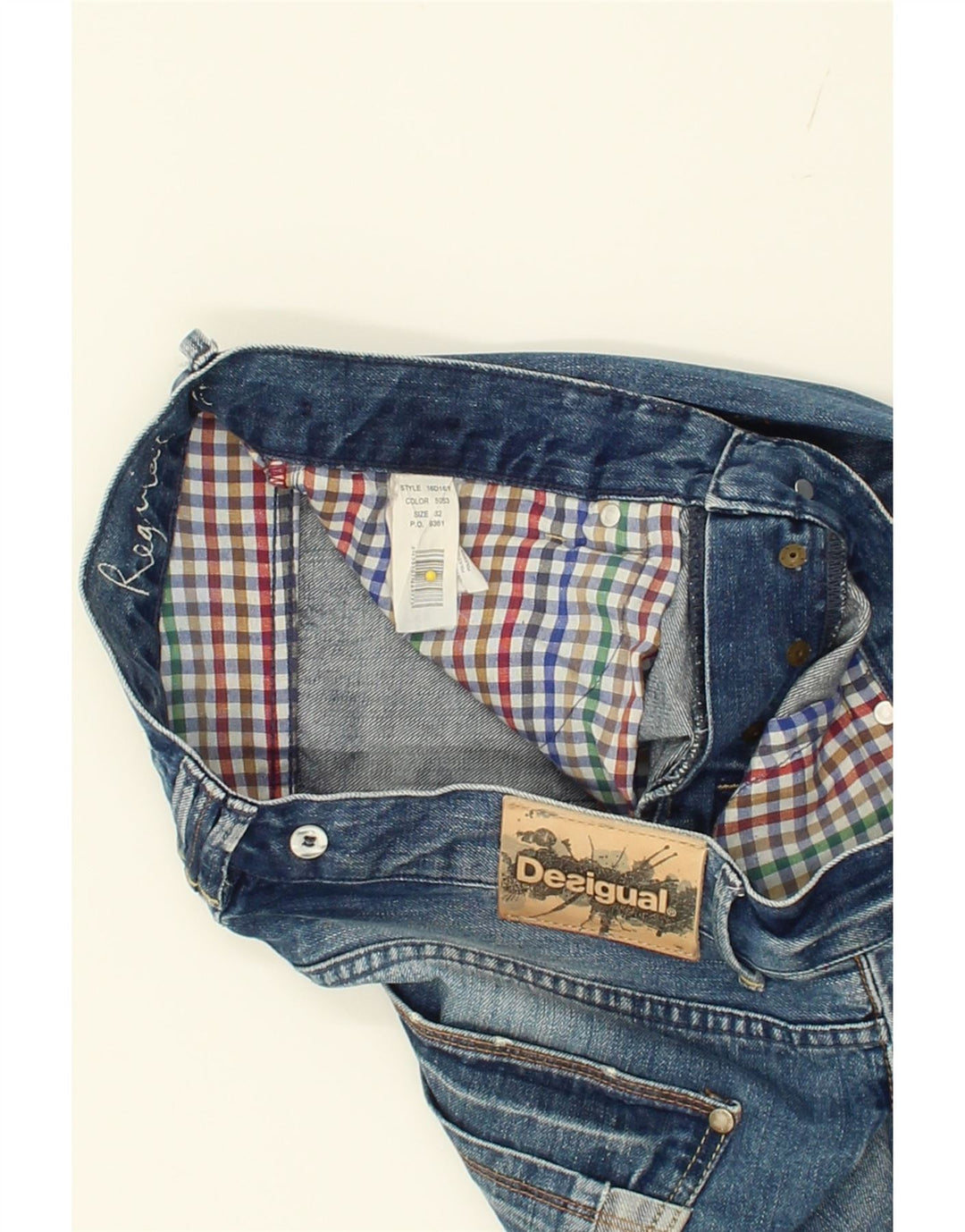 DESIGUAL Womens Distressed Slim Jeans W32 L27 Blue Cotton Vintage Desigual and Second-Hand Desigual from Messina Hembry 