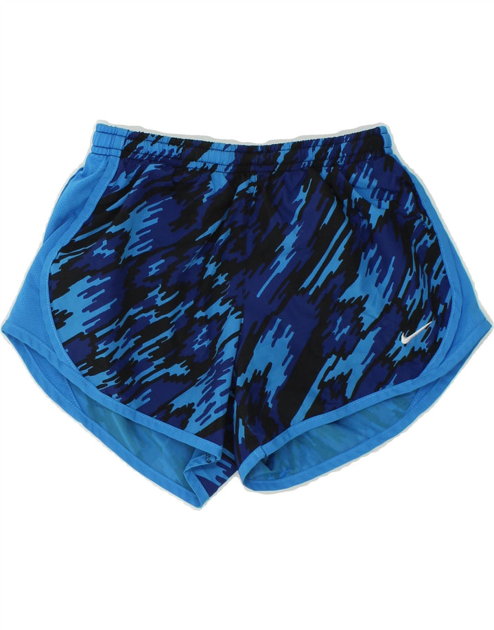 NIKE Boys Dri Fit Abstract Pattern Sport Shorts 10-11 Years Medium Blue Vintage Nike and Second-Hand Nike from Messina Hembry 