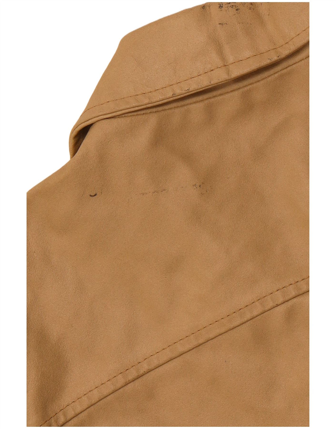 VINTAGE Γυναικείο Δερμάτινο Μπουφάν UK 18 XL Μπεζ Δερμάτινο