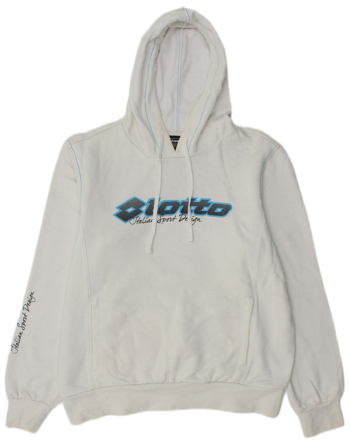 Ανδρικό Lotto Graphic Hoodie Jumper Μεσαίο λευκό βαμβακερό