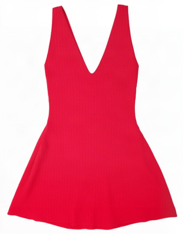 Zara Γυναικείο Αμάνικο Φόρεμα A-Line UK 12 Medium Pink Viscose