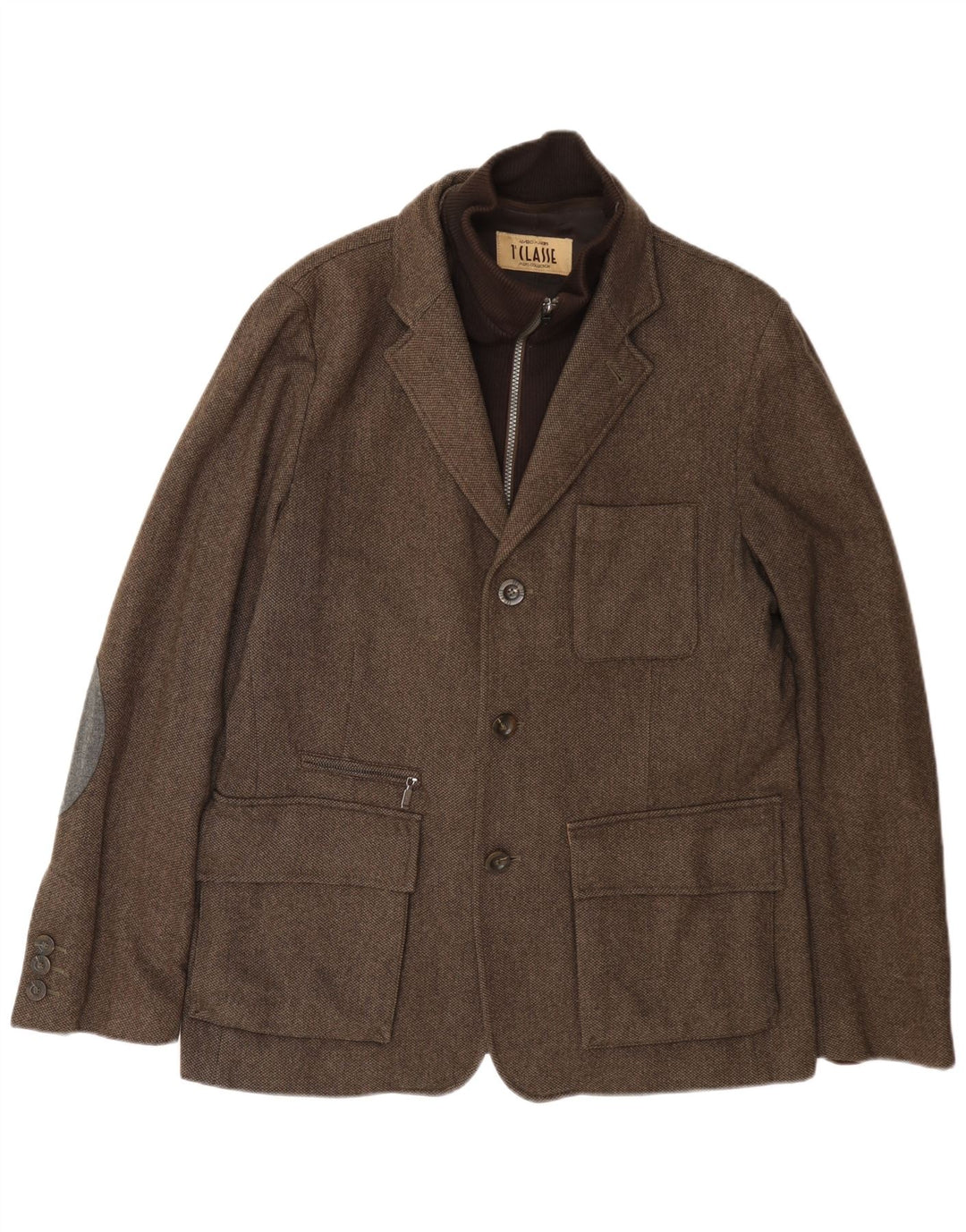 ALVIERO MARTINI Ανδρικό σακάκι με 3 κουμπιά σακάκι IT 52 XL καφέ μαλλί