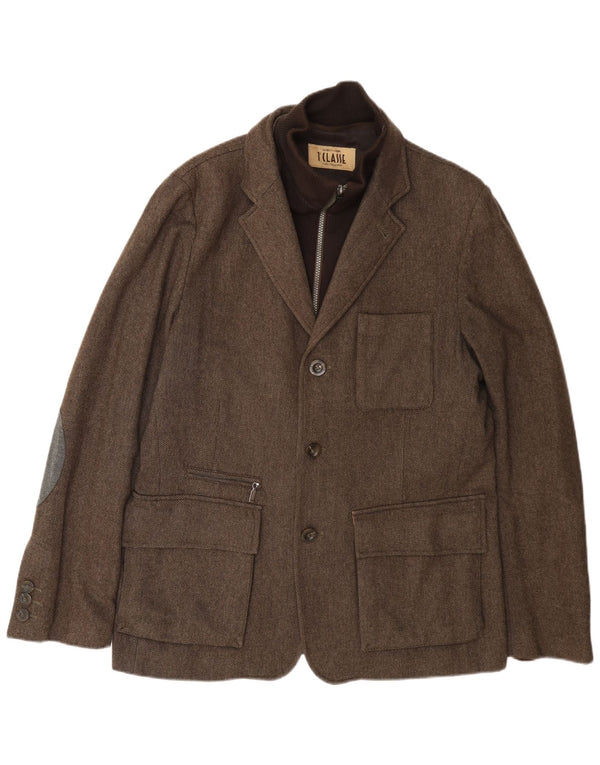 ALVIERO MARTINI Ανδρικό σακάκι με 3 κουμπιά σακάκι IT 52 XL καφέ μαλλί