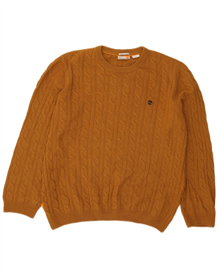 Ανδρικό πουλόβερ Timberland Crew Neck Jumper από μεγάλο καφέ μαλλί