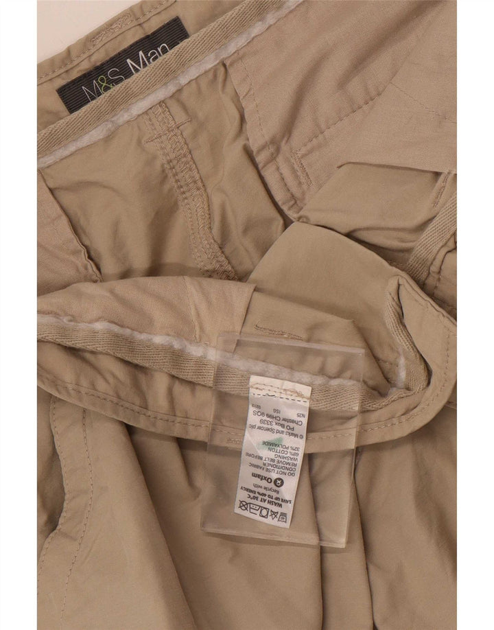 Ανδρικό σορτς Cargo Marks & Spencer W38 XL Μπεζ βαμβακερό