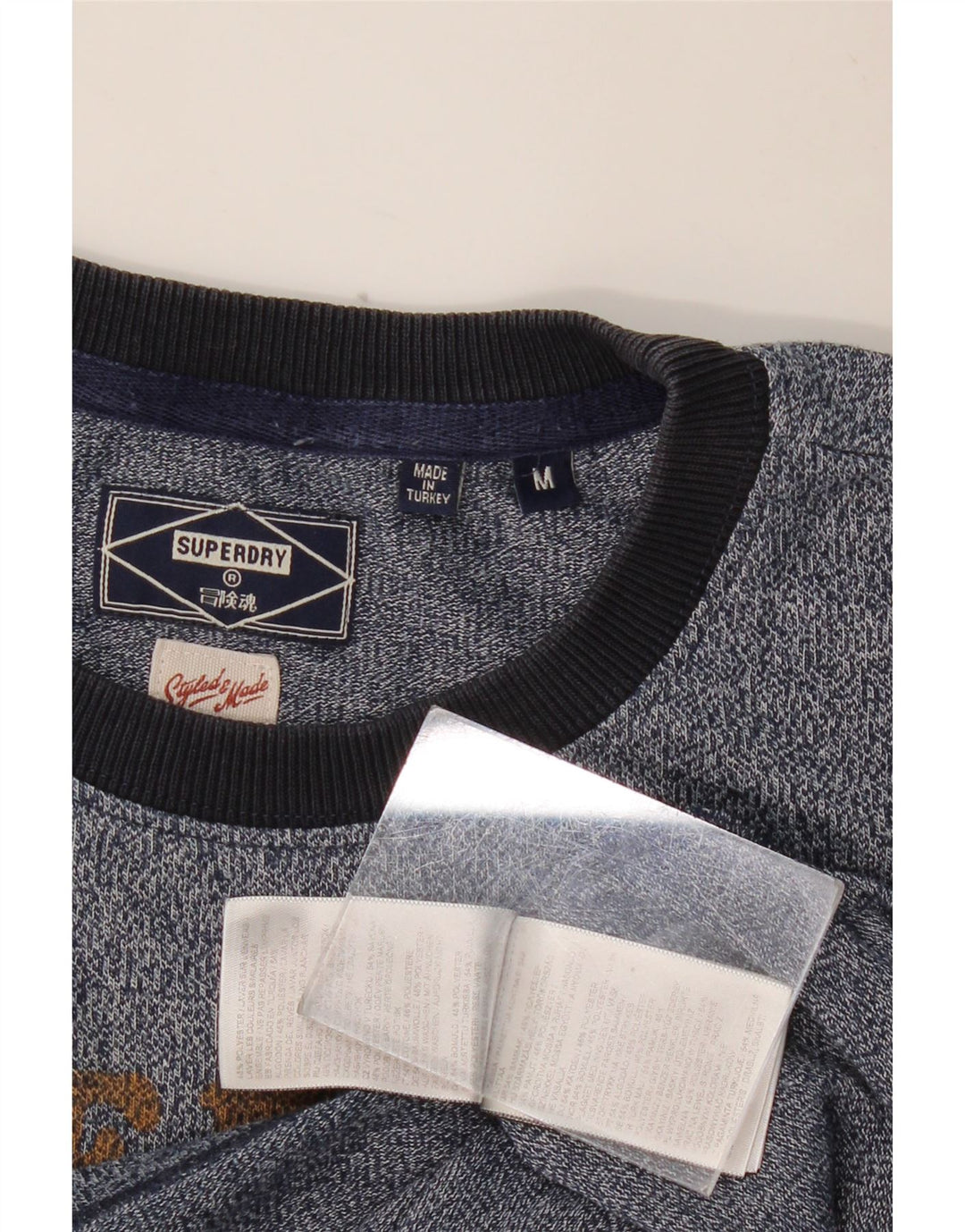 Ανδρικό γραφικό μπλουζάκι SUPERDRY Κορυφαίο μεσαίο μπλε ναυτικό βαμβακερό