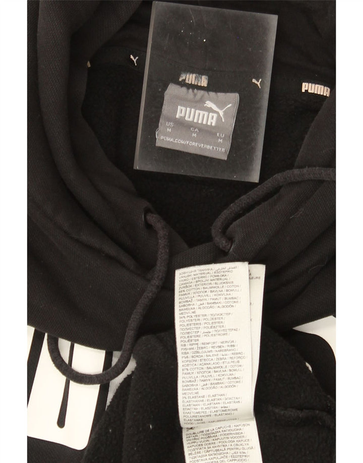 Ανδρικό γραφικό κουκούλα Puma, μεσαίο μαύρο βαμβακερό