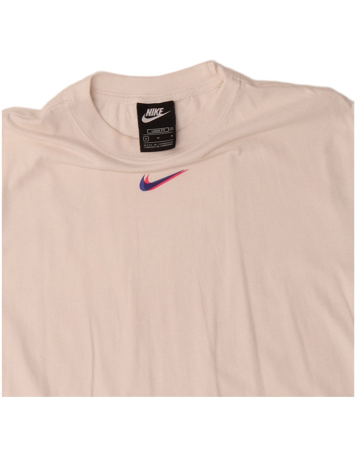 Γυναικείο μπλουζάκι NIKE Loose Fit Top UK 14 Μεσαίο λευκό βαμβακερό