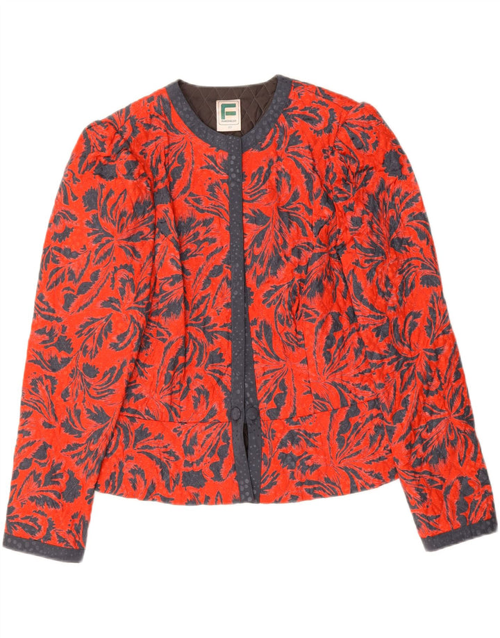 FRANKENWALDER Womens Open Blazer Jacket EU 44 Large Red Floral Polyester Vintage Frankenwalder and Second-Hand Frankenwalder from Messina Hembry 