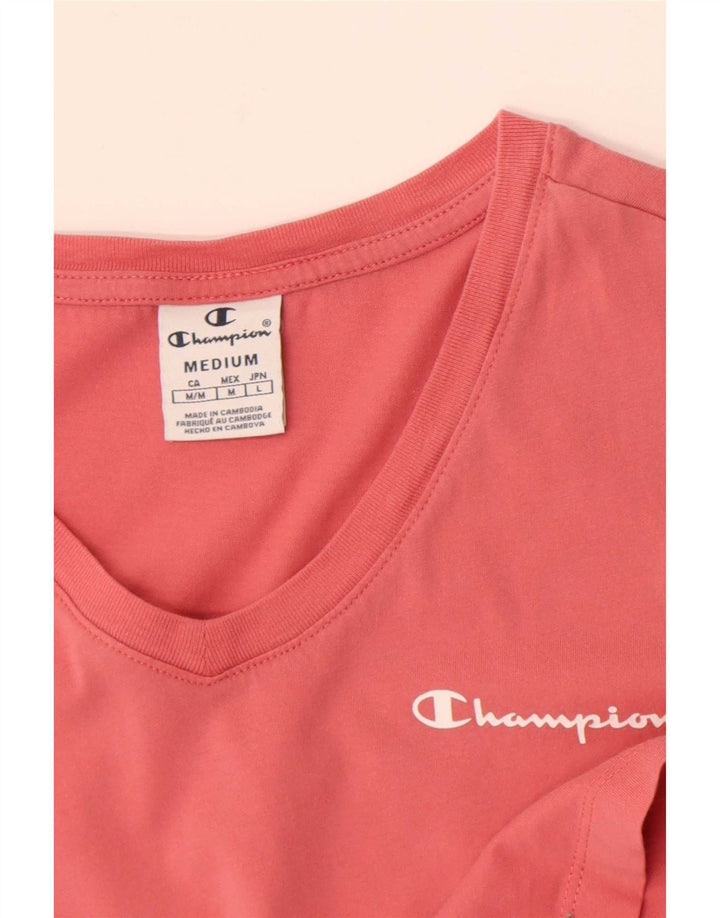 Champion Women T-Shirt Top UK 12 Medium Pink