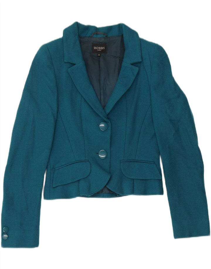 Hobbs Γυναικείο σακάκι σακάκι 2 κουμπιών UK 10 Small Blue Wool