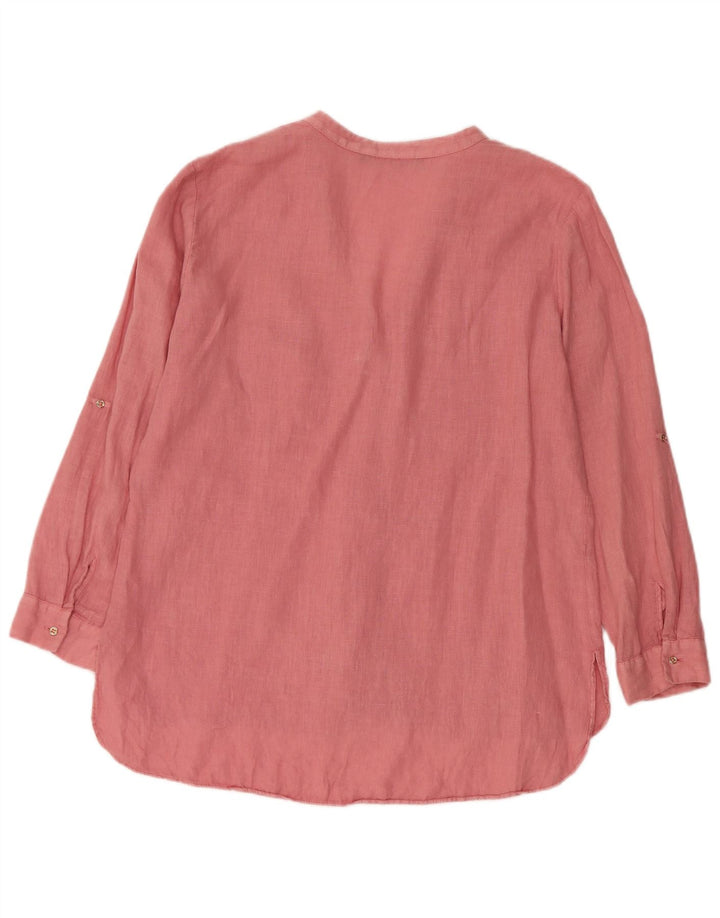 ZARA Γυναικείο πουκάμισο 3/4 μανίκι Μπλούζα UK 16 Large Pink