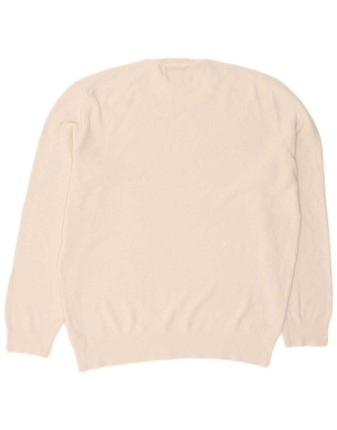 Ανδρικό πουλόβερ Marks & Spencer Autograph Crew Neck Jumper μεγάλο λευκό βαμβακερό