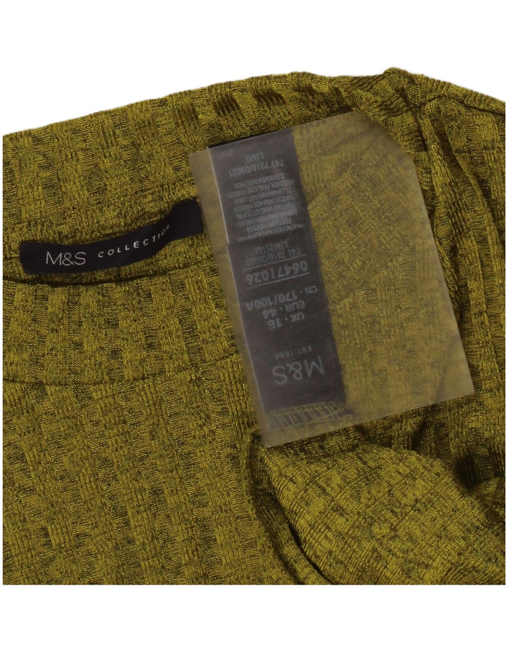 Marks & Spencer Γυναικείο τοπ μακρυμάνικο UK 16 Large Green Flecked Polyester