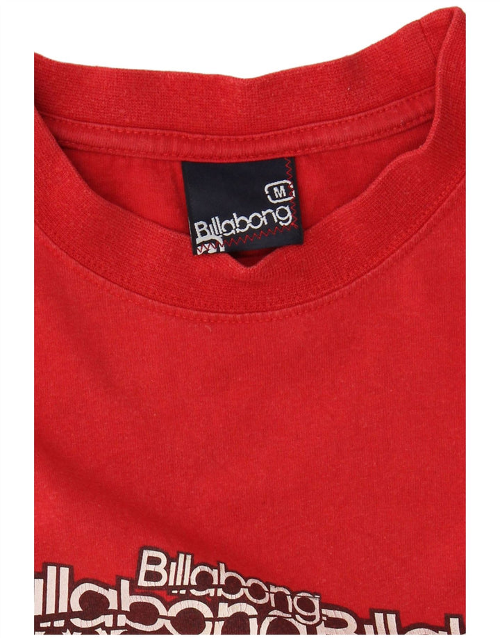 BILLABONG Ανδρικό γραφικό T-Shirt Top Μεσαίο κόκκινο βαμβακερό