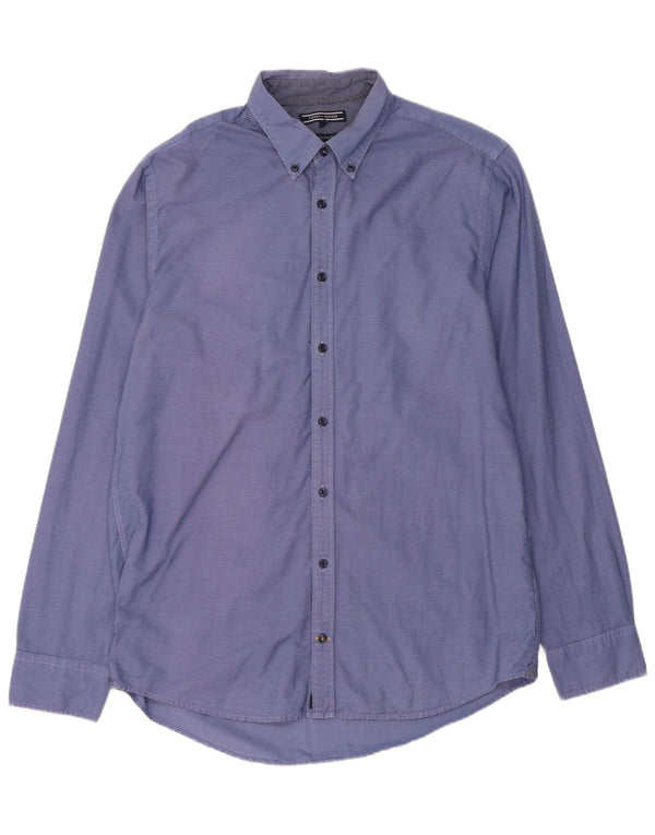 Tommy Hilfiger Ανδρικό πουκάμισο New York Fit Large Blue Pinstripe Βαμβακερό