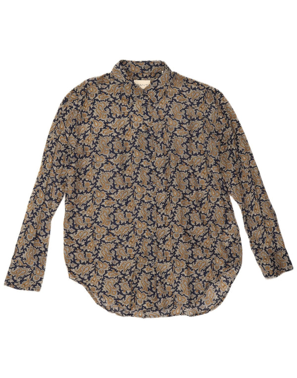 Γυναικείο πουκάμισο μεγάλου μεγέθους Gant UK 8 Small Navy Blue Paisley Cotton