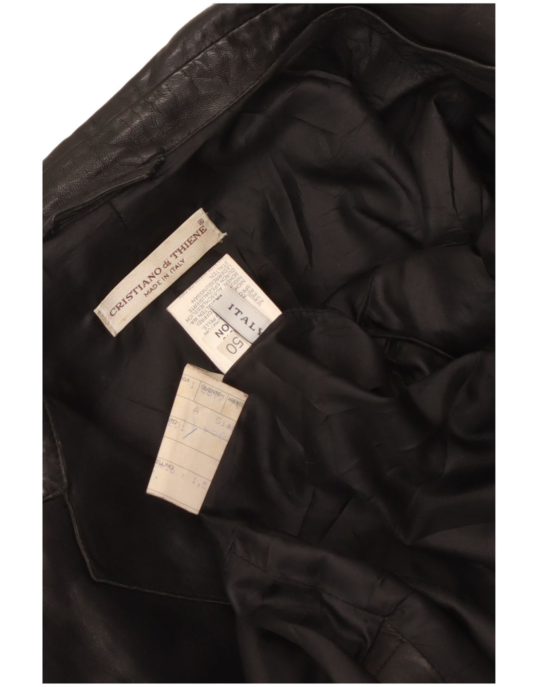 Cristiano Di Thiene Ανδρικό Δερμάτινο Μπουφάν UK 36 Small Black Leather