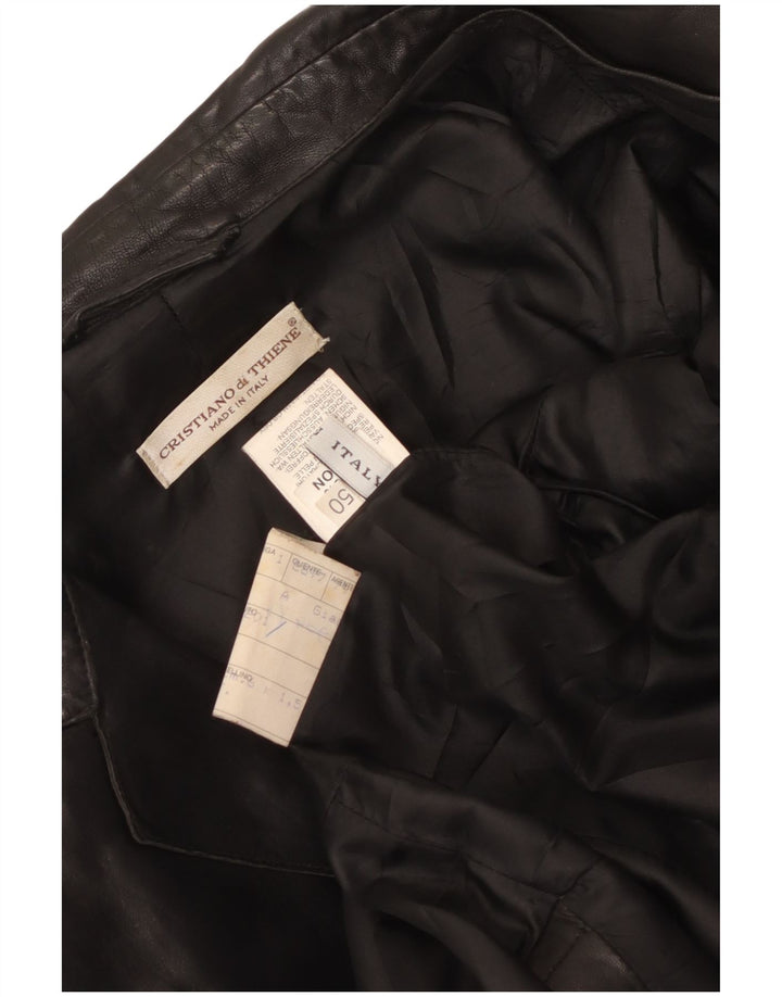 Cristiano Di Thiene Ανδρικό Δερμάτινο Μπουφάν UK 36 Small Black Leather