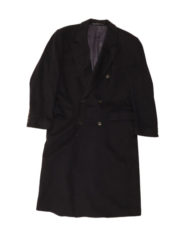 GUY LAROCHE Womens Double Breasted Coat UK 26 5XL Navy Blue Cashmere