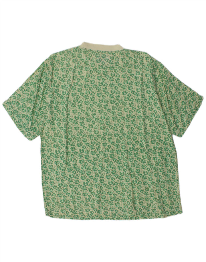 Ανδρικό T-Shirt VINTAGE Top Large Green Floral Viscose