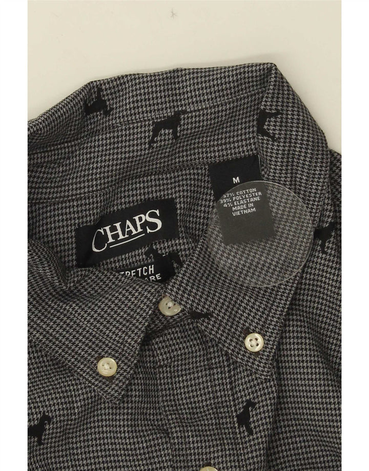 Ανδρικό πουκάμισο Chaps Μεσαίο γκρι βαμβακερό Houndstooth