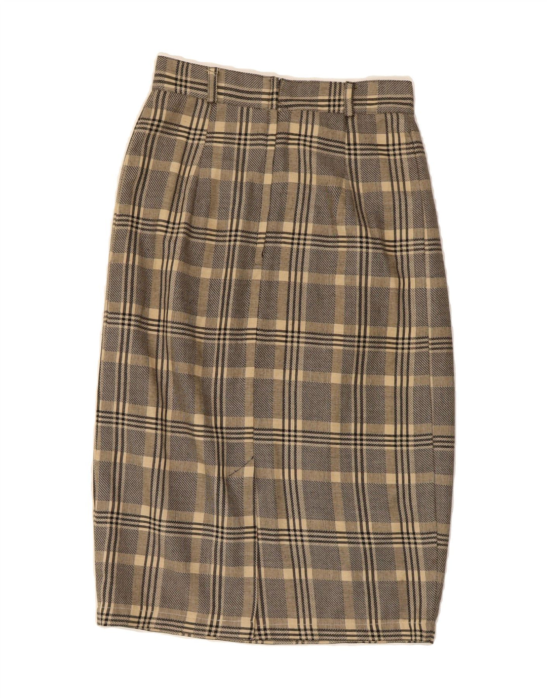 VINTAGE Womens Straight Skirt EU 36 Small W28  Beige Check Vintage Vintage and Second-Hand Vintage from Messina Hembry 