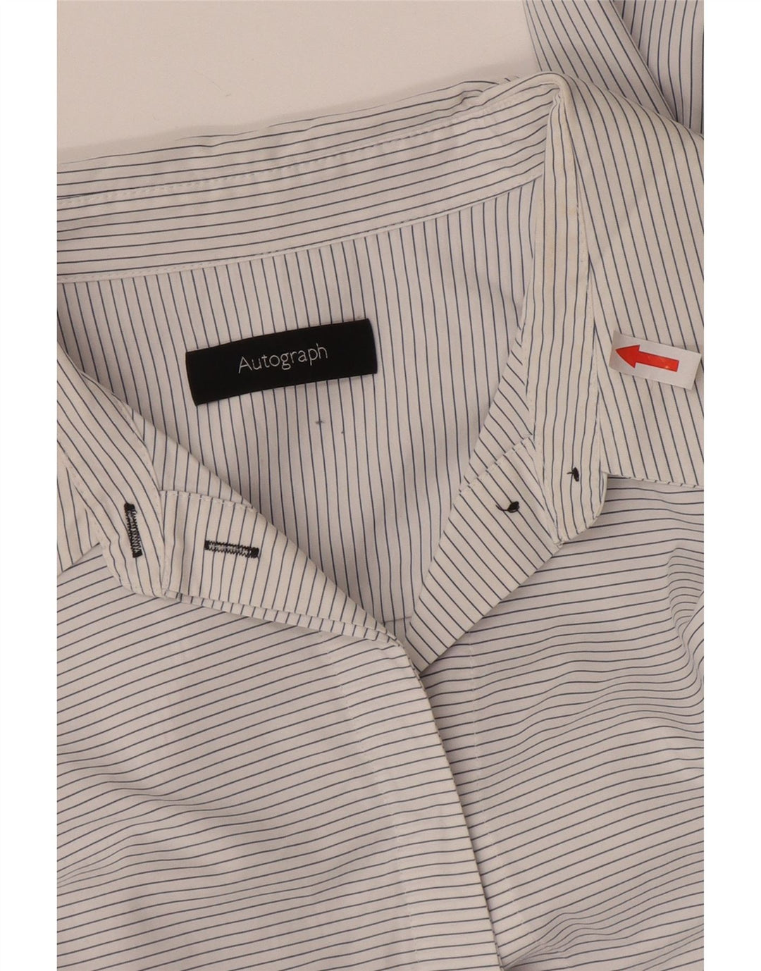 Marks & Spencer Γυναικείο πουκάμισο Autograph Φόρεμα UK 14 Medium White ριγέ