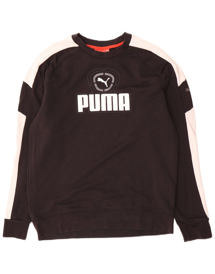 Ανδρικό γραφικό φούτερ Puma Jumper σε μεγάλο μαύρο χρώμα, βαμβακερό