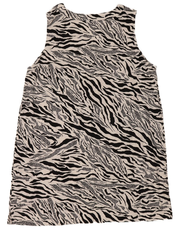 Marks & Spencer Γυναικείο Αμάνικο φόρεμα Shift UK 22 2XL White Animal Print