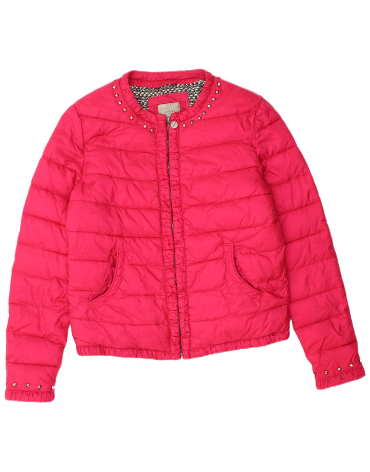 GUESS Γυναικείο μπουφάν UK 12 Medium Pink Polyamide