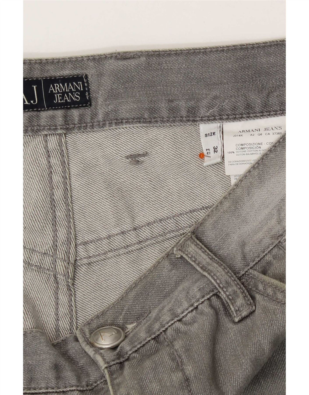 Ανδρικό τζιν Armani Distressed Straight W32 L29 Γκρι βαμβακερό