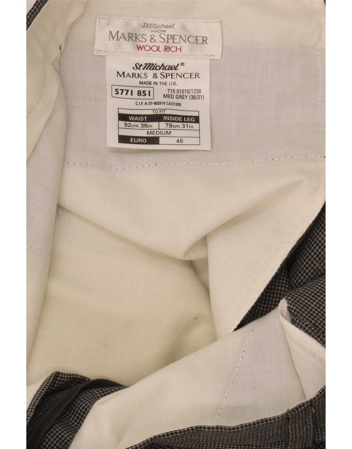 Marks & Spencer Ανδρικό παντελόνι κοστούμι St. Michael W36 L31 Grey Houndstooth