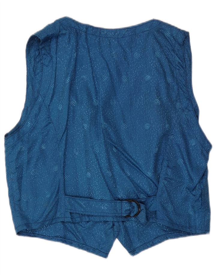Vintage γυναικείο γιλέκο UK 12 Medium Blue Geometric Classic
