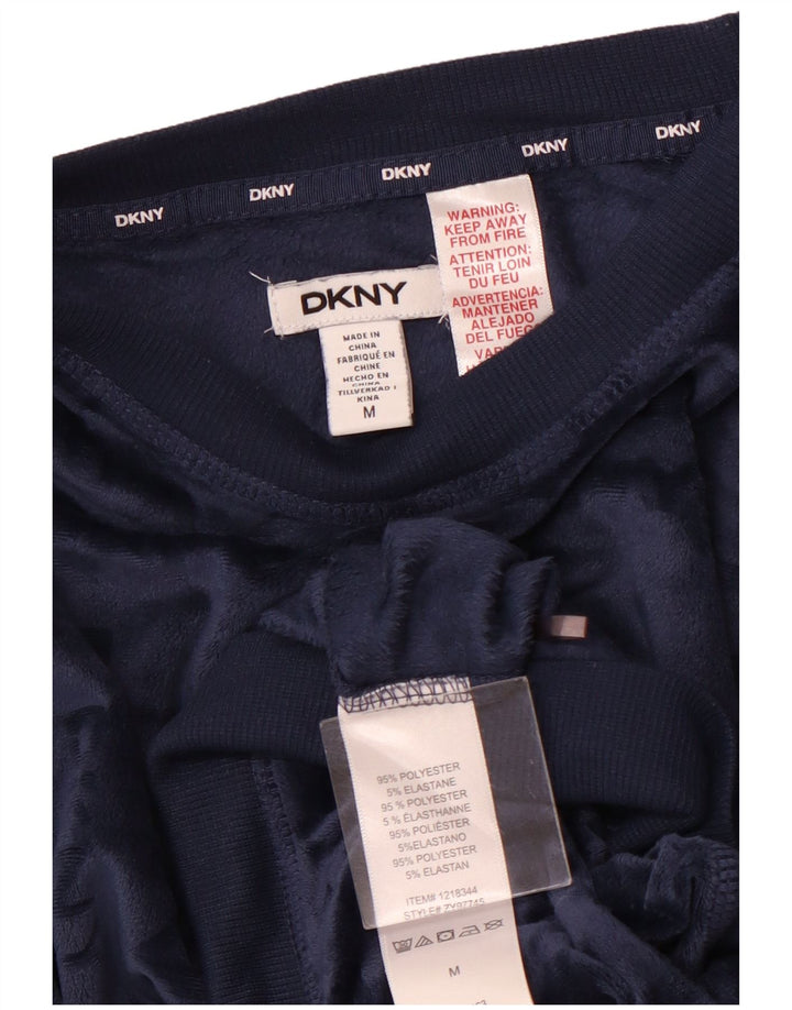 DKNY Γυναικείο Γραφικό Fleece Jumper UK 14 Medium Navy Blue Polyester