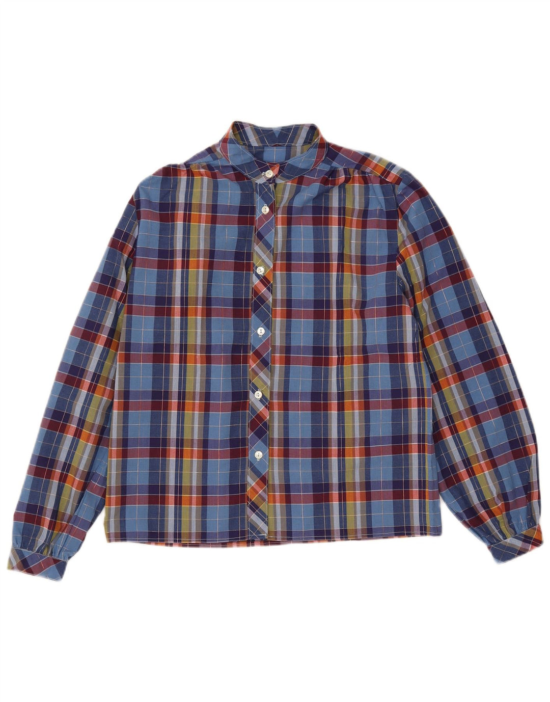 Vintage γυναικείο πουκάμισο μπλούζα UK 14 Medium Blue Check