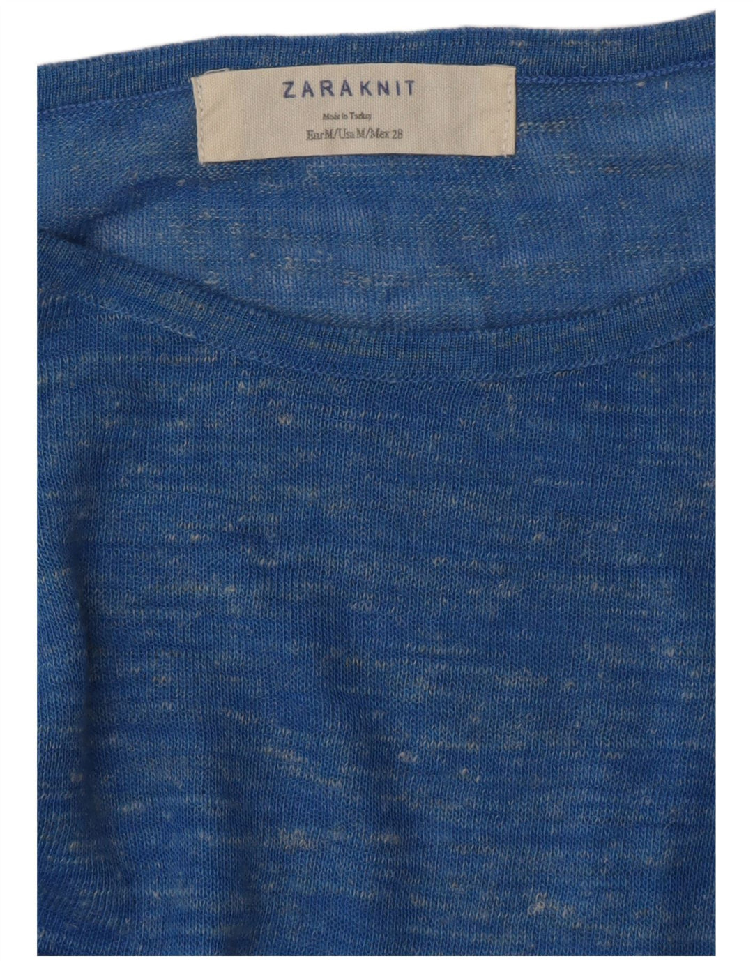 ZARA Γυναικείο πουλόβερ με λαιμόκαυστο UK 14 Medium Blue
