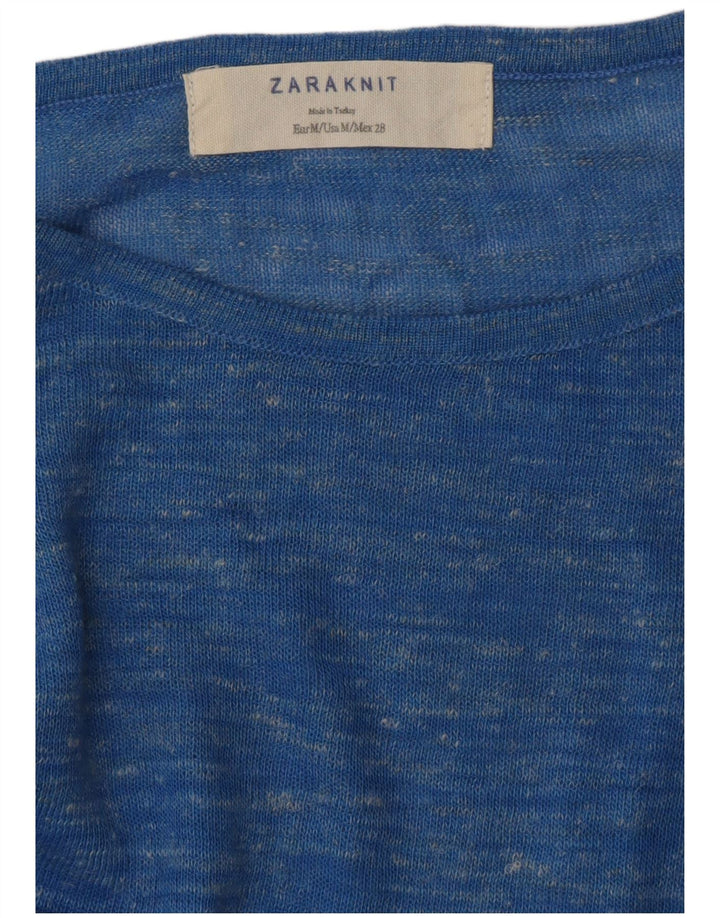 ZARA Γυναικείο πουλόβερ με λαιμόκαυστο UK 14 Medium Blue